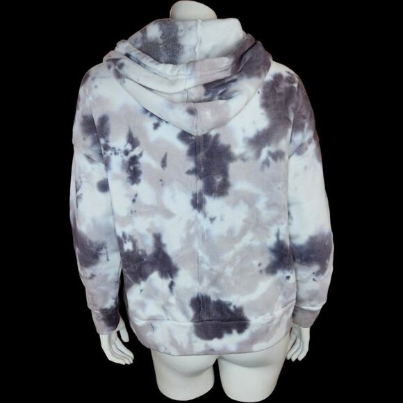 Free People Movement Work It Out Hoodie Sweatshirt XSmall Gray Black Tie Dye NWT - Picture 8 of 10
